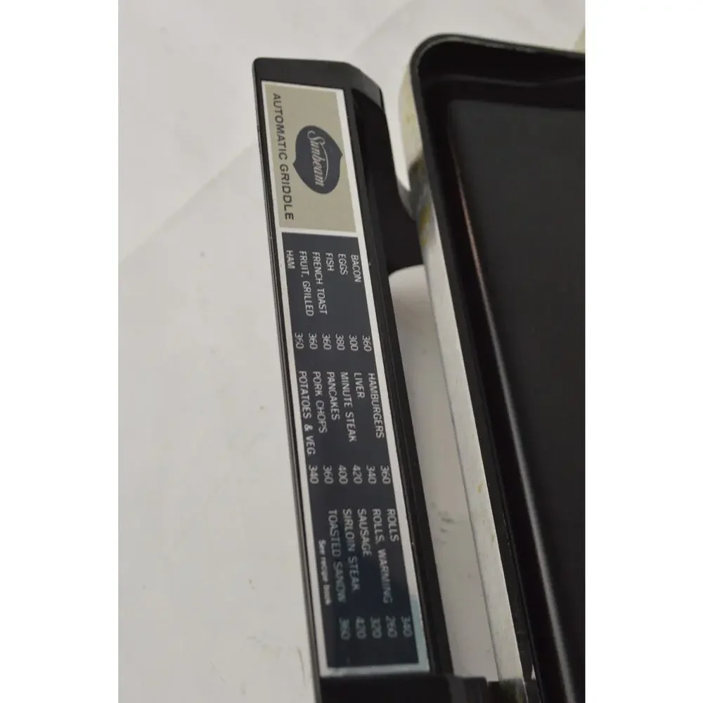 Vintage Sunbeam Automatic Electric Griddle TRG Nonstick w/ Power Cord